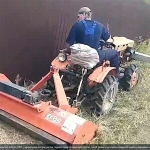 Kubota 7001 with a mulcher can work near to fence