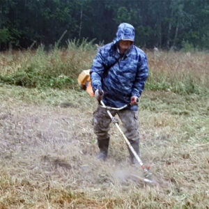 Mowing old grass