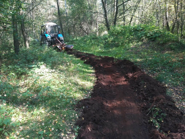 plowing firebreaks in the forest