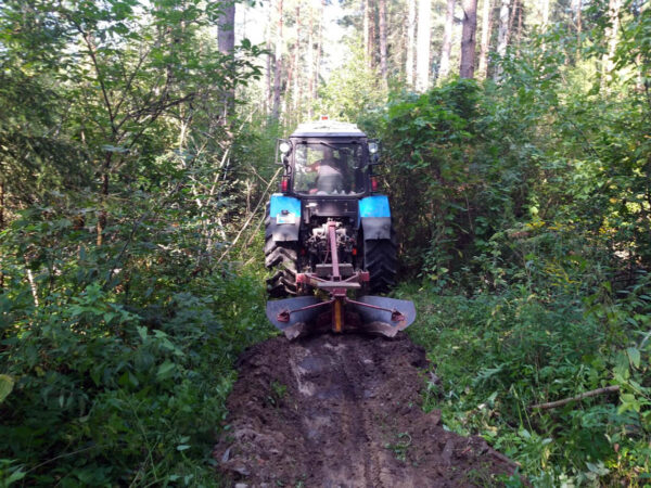 Опашка лесного квартала внутри лесного массива