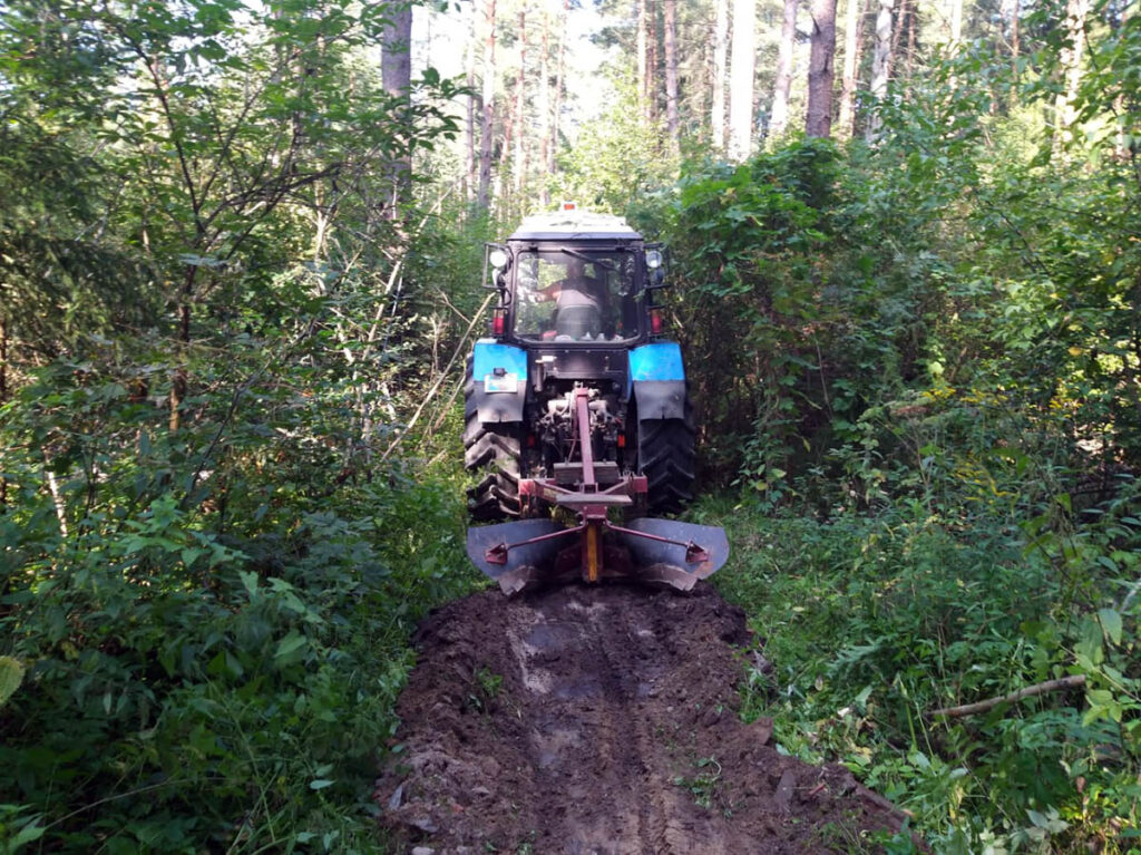 plowing firebreaks to prevent ground fires