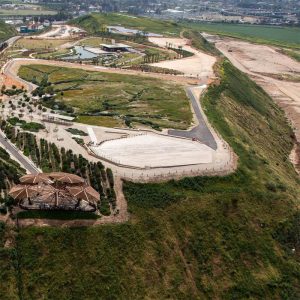 landfill dump after restoration as a recreational park