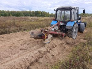 Two passes with a tractor and forest plow
