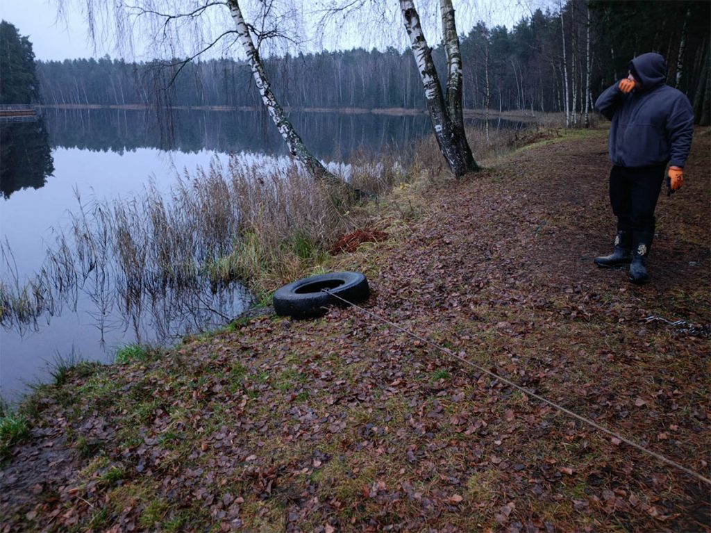 pulled out a truck tire